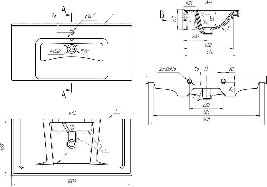 Мебель для ванной Misty Даллас 100 подвесная, светлое дерево 641259 - 7