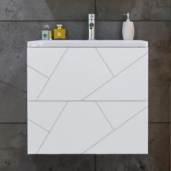 Тумба для комплекта Бриклаер Кристалл 60 белая матовая 4627125415944 - 0