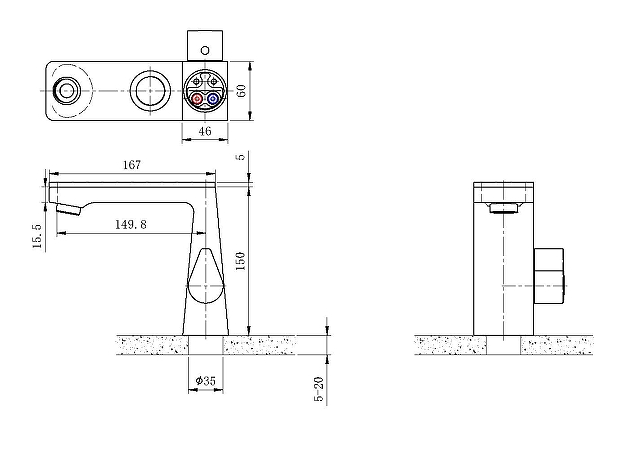 Смеситель для раковины Black&White Universell хром 7750U - 3