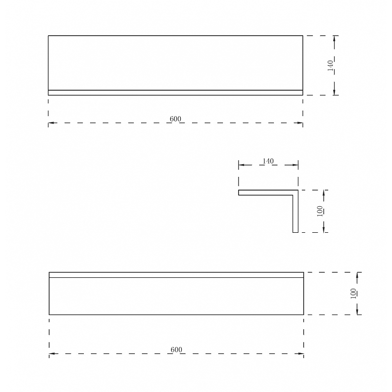 Полка для ванной комнаты Abber Stein белая матовая AS1654 - 1