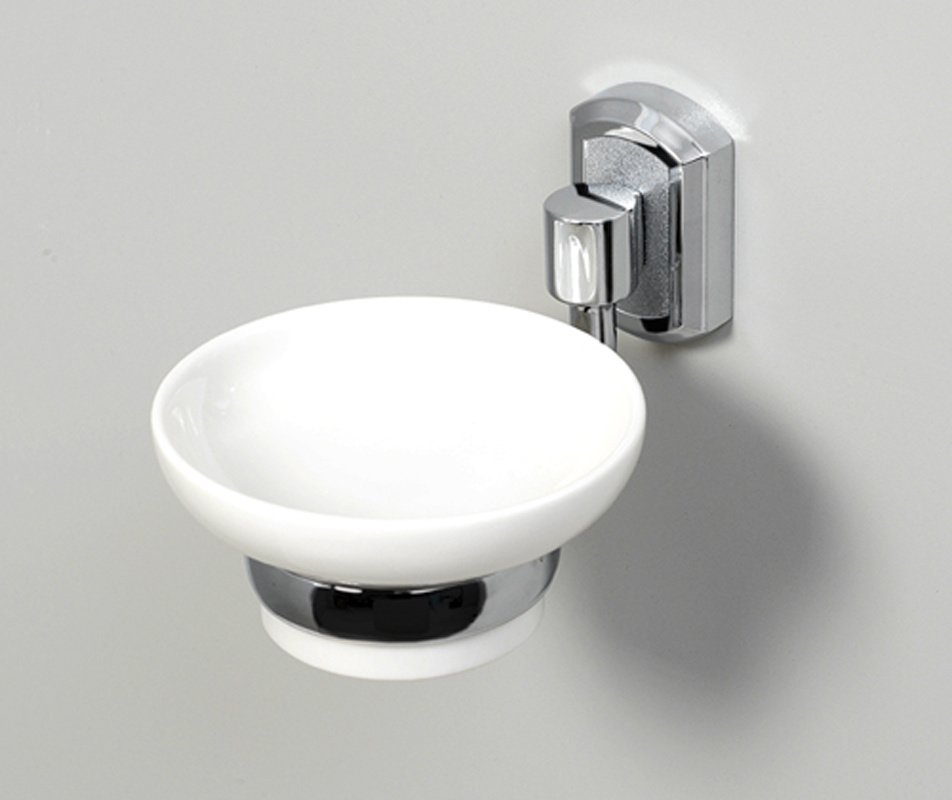 Мыльница с держателем Wasserkraft хром - белый K-24129 - 1
