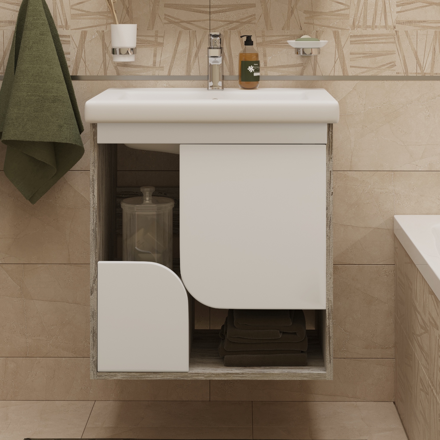 Тумба с раковиной DIWO Самара 60 дуб скандинавский 462073 - 0