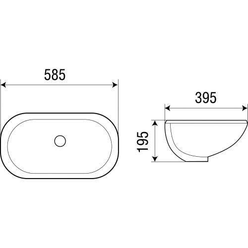 Раковина встраиваемая Weltwasser WW DEILBACH 6030 58.5 белый  10000003899 - 1