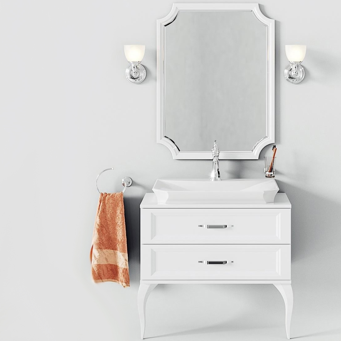 Мебель для ванной Aqwella 5 stars LaDonna белая - 2