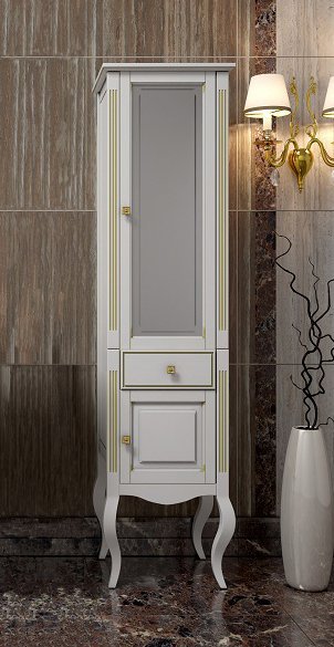 Шкаф-пенал Opadiris Лаура 45 R белый золотая патина Z0000006524 - 0