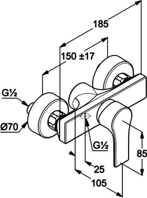 Смеситель Kludi Zenta SL для душа 488700565 - 1