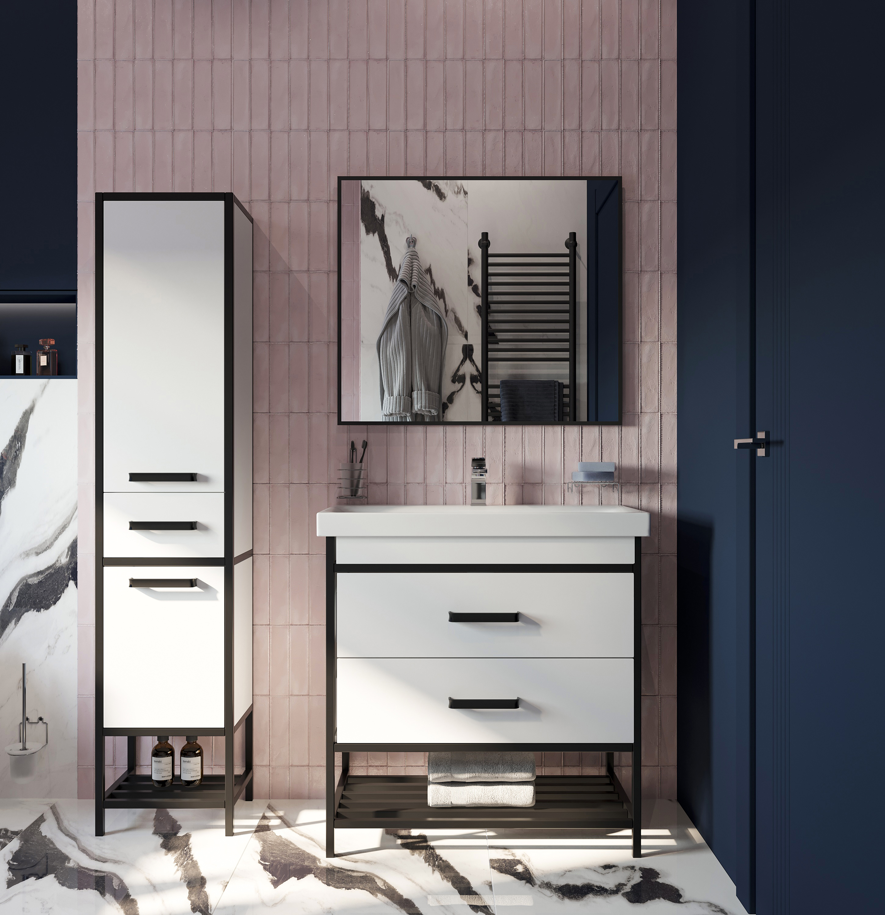 Зеркало DIWO Элиста 80 черное, с подсветкой ЗЛП1734 - 3