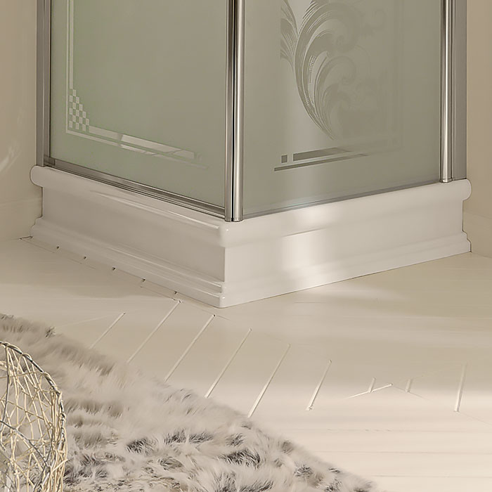 KERASAN Retro поддон угловой квадратный 100х100см, диаметр слива 90, цвет белый 134001 - 0