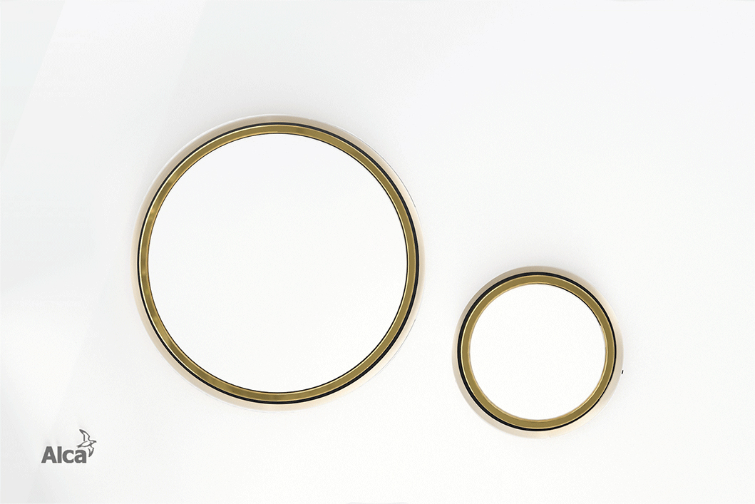 Кнопка смыва AlcaPlast THIN M775 белый / золото - 0