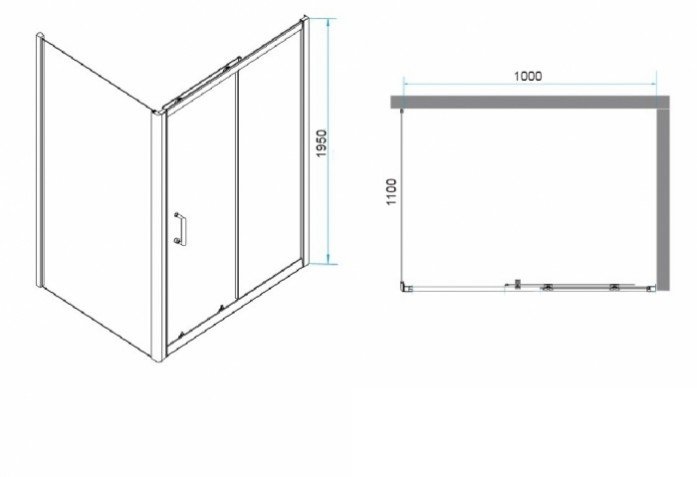 Душевой уголок RGW Passage PA-74B 100x110 профиль черный стекло прозрачное 410874101-14 - 2