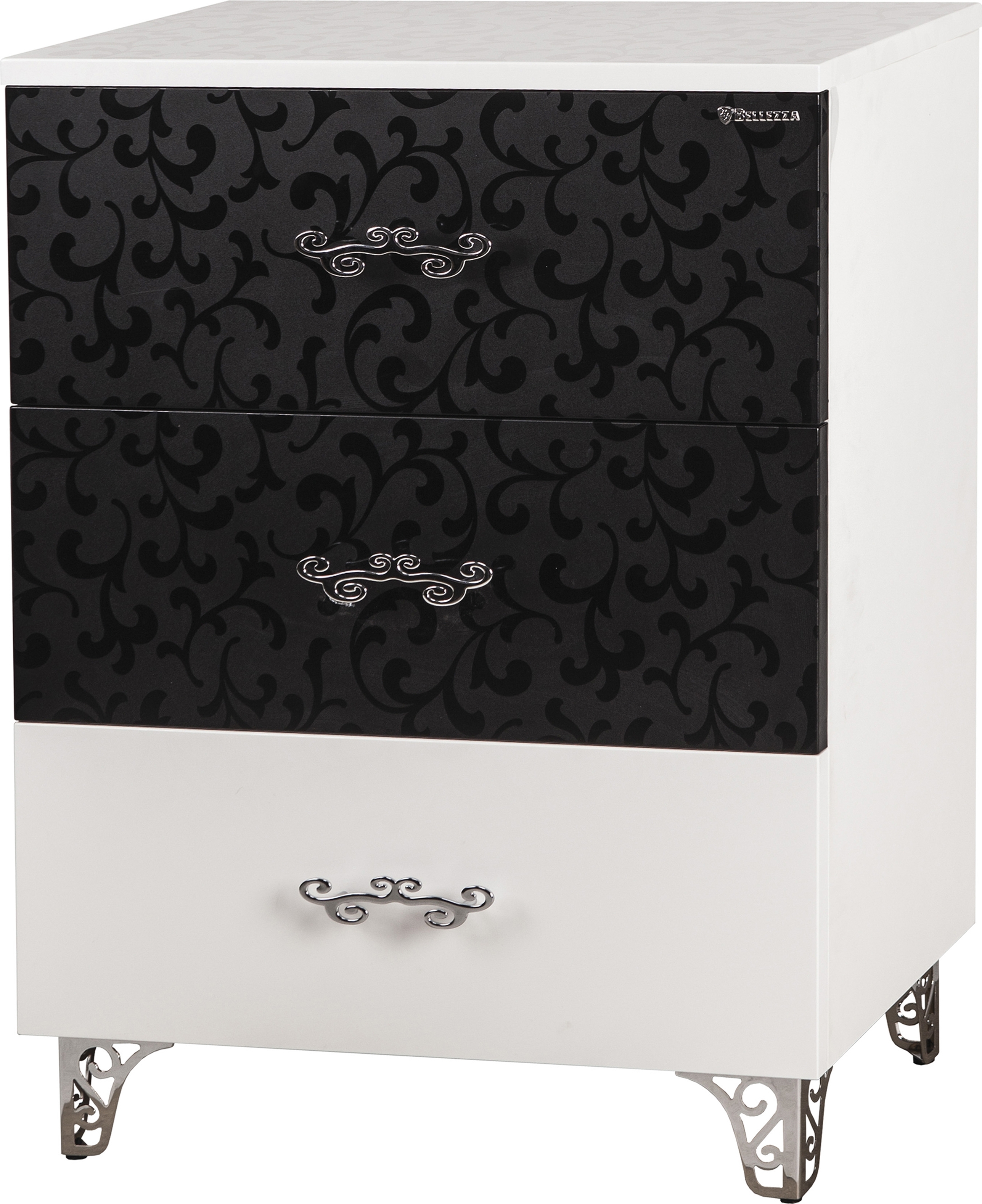 Тумба Bellezza Маргарита 60 белая с черным 4632809310293 - 0
