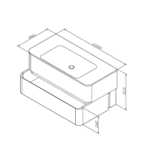 Тумба под раковину Am.pm Sensation 100 см  M30FHX1002BG - 1