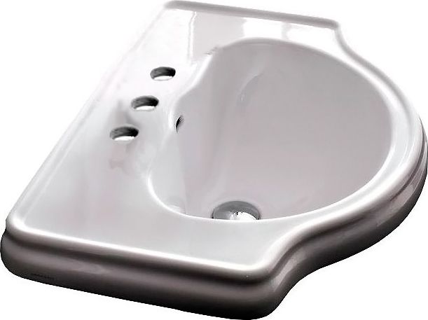 KERASAN Retro Раковина встраиваемая 620х455мм , 3 отв. под смеситель, цвет белый 103001*3 - 0