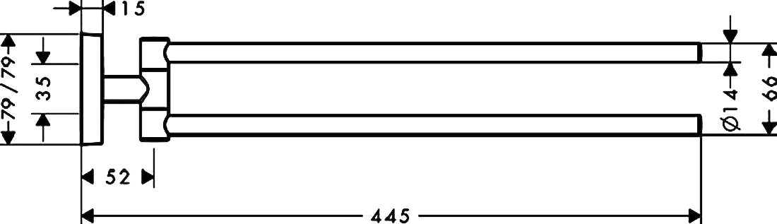 Полотенцедержатель Hansgrohe PuraVida двойной 41512000 - 6