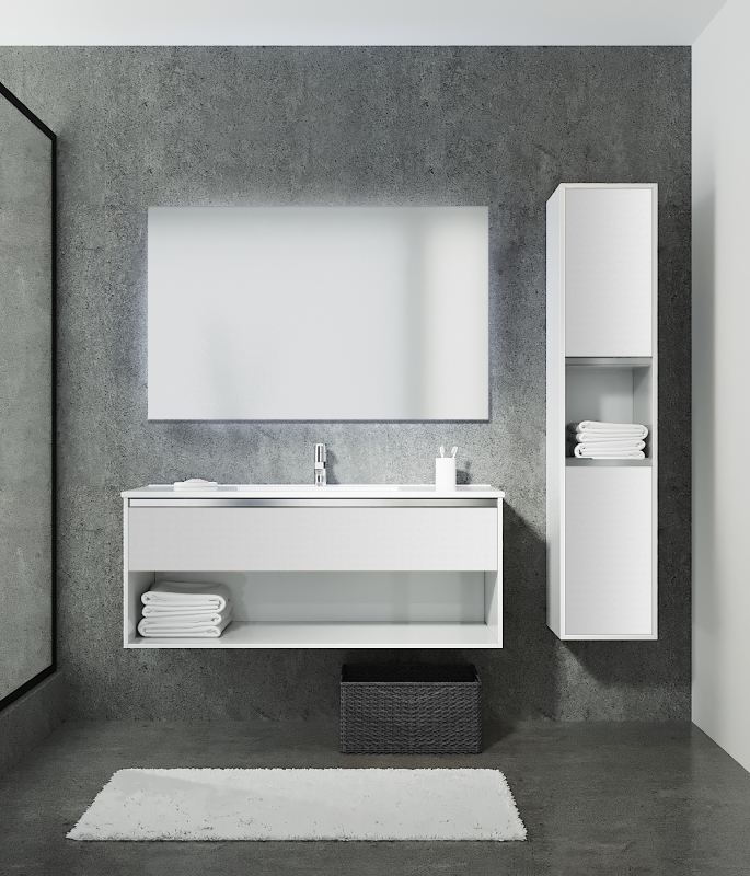 Тумба под раковину Sanvit Контур 100 белый глянец kkont100w - 3