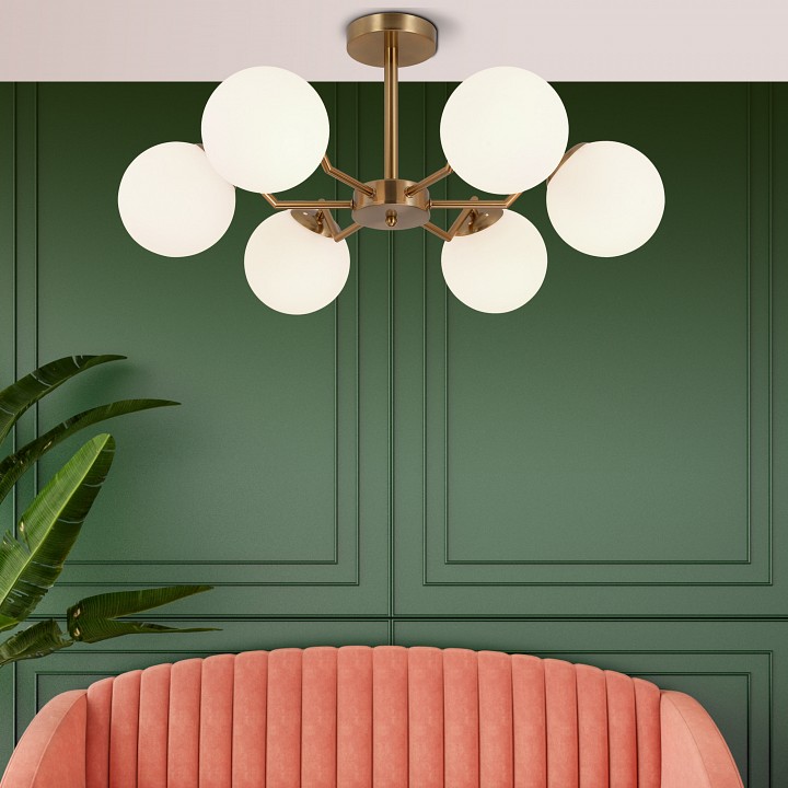 Люстра на штанге Eurosvet Frost 70154/6 латунь - 1