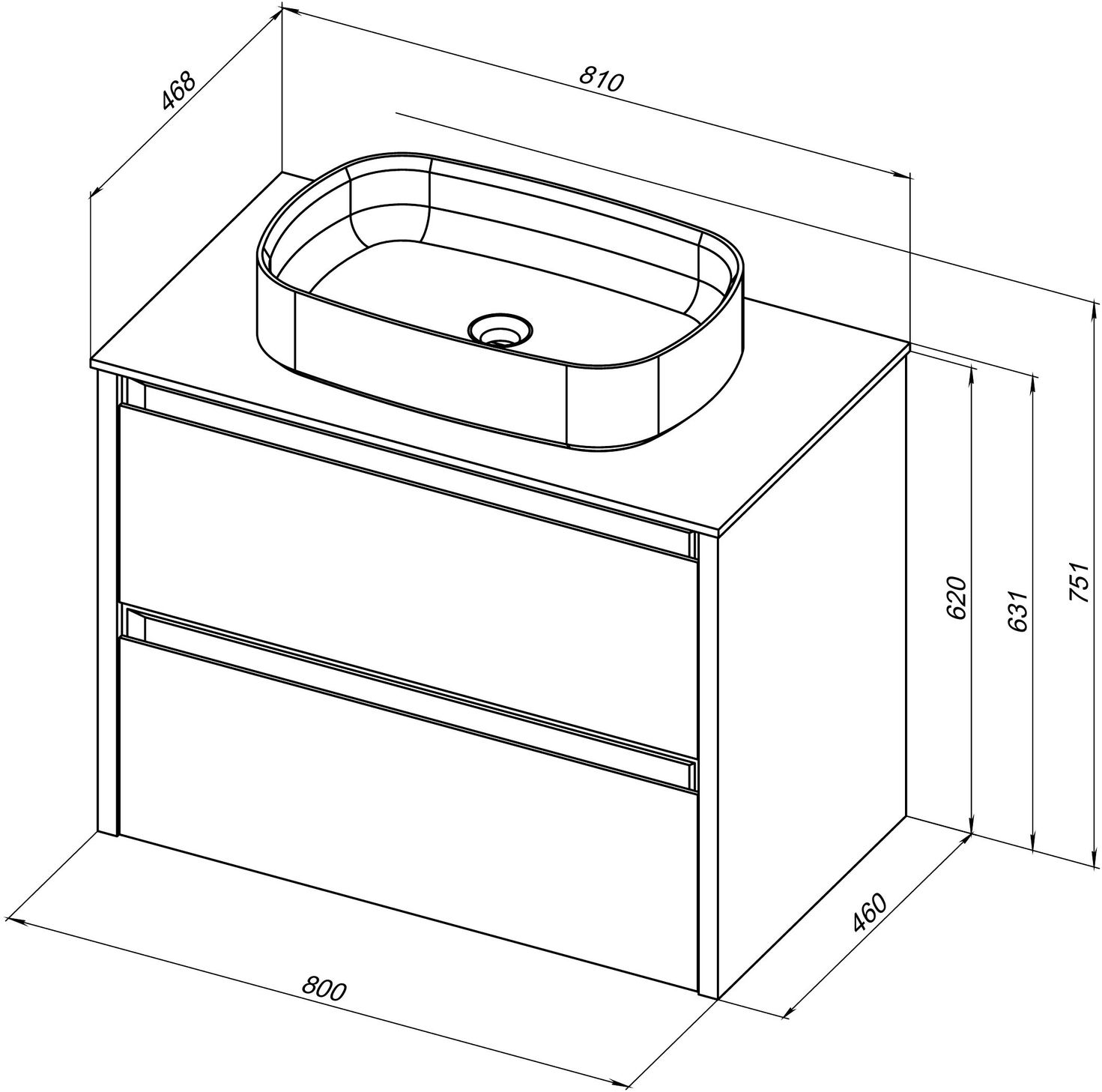 Тумба под раковину Allen Brau Fantasy 80 черный матовый 1.11001.AM - 8