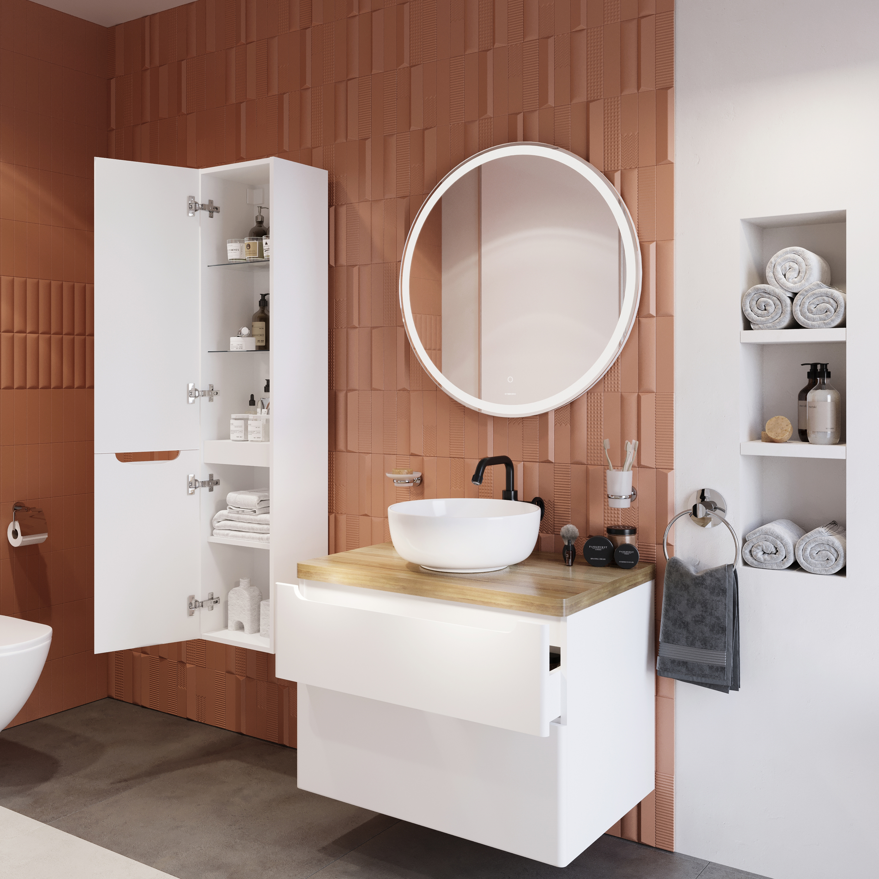 Шкаф-пенал STWORKI Берген 150 белый Бер.04.150/P/W - 5