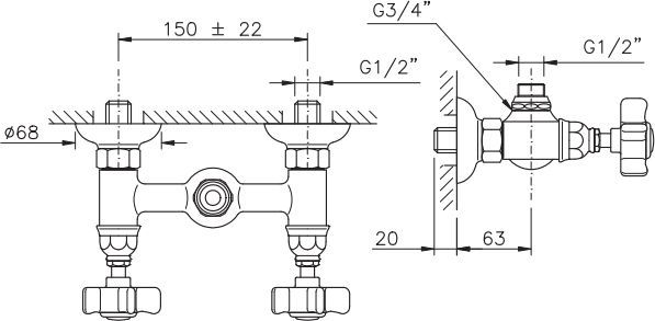 Смеситель для душа Nicolazzi Petit M.Blanc бронза  1425DB78 - 3
