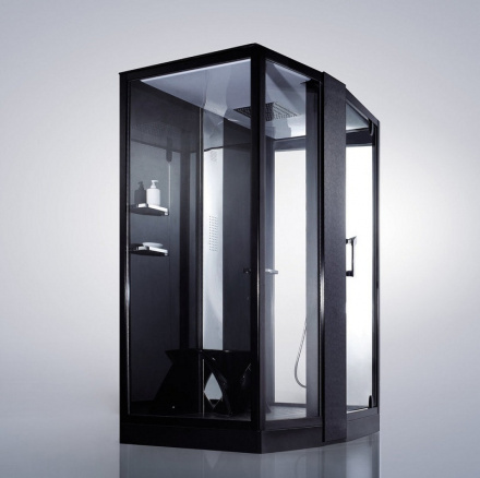 Душевая кабина Orans Diamond 150х100 черная стекло тонированное с баней и гидромассажем 89102LB - 1