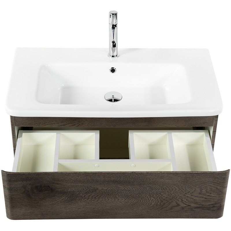 Тумба с раковиной BelBagno Albano 80 темное дерево не - 3