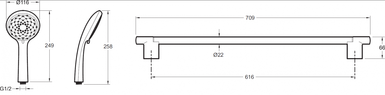Душевой гарнитур Jacob Delafon Awaken E99899RU-CP - 1