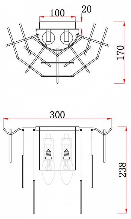 Настенный светильник Porto FR5104WL-02BS - 1