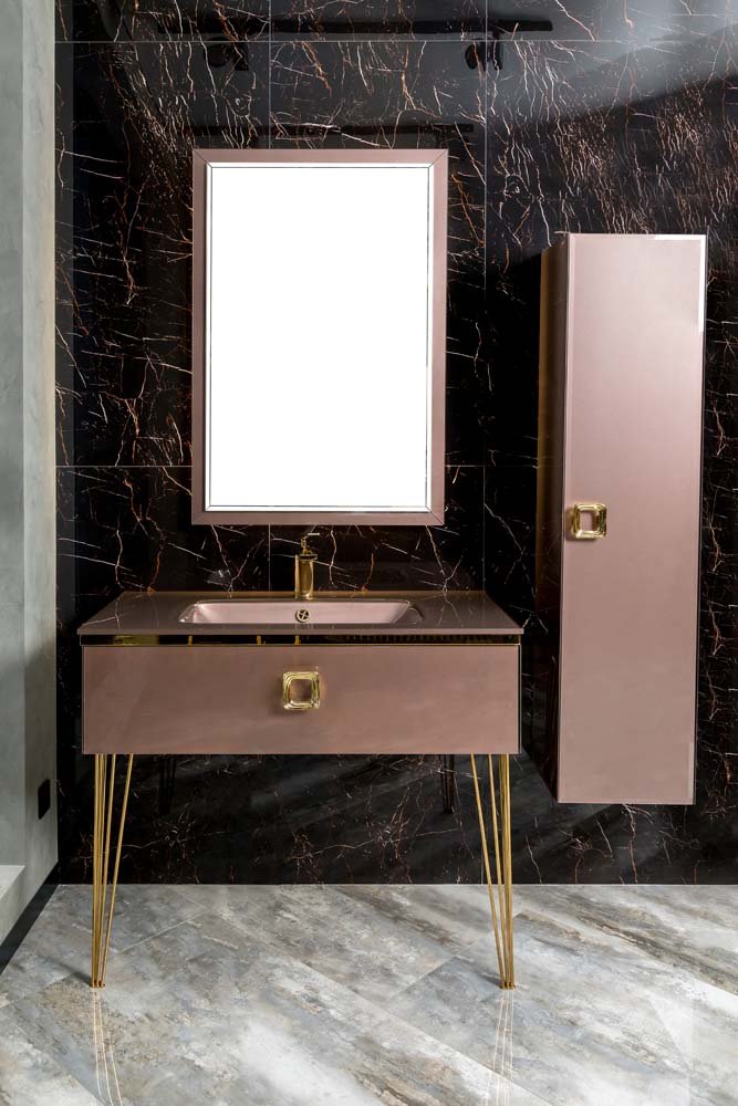 Тумба под раковину Armadi Art Lucido 100 розовый 770-100-PU - 2