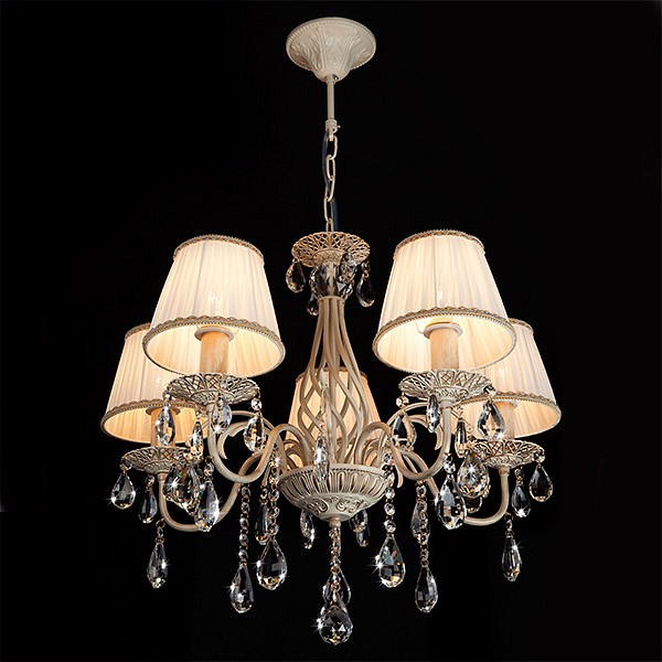 Подвесная люстра Eurosvet Amelia 10054/5 белый с золотом/прозрачный хрусталь Strotskis - 1