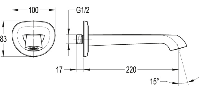 Излив Cezares Liberty F SC 01 для ванны LIBERTY-F-SC-01 - 1