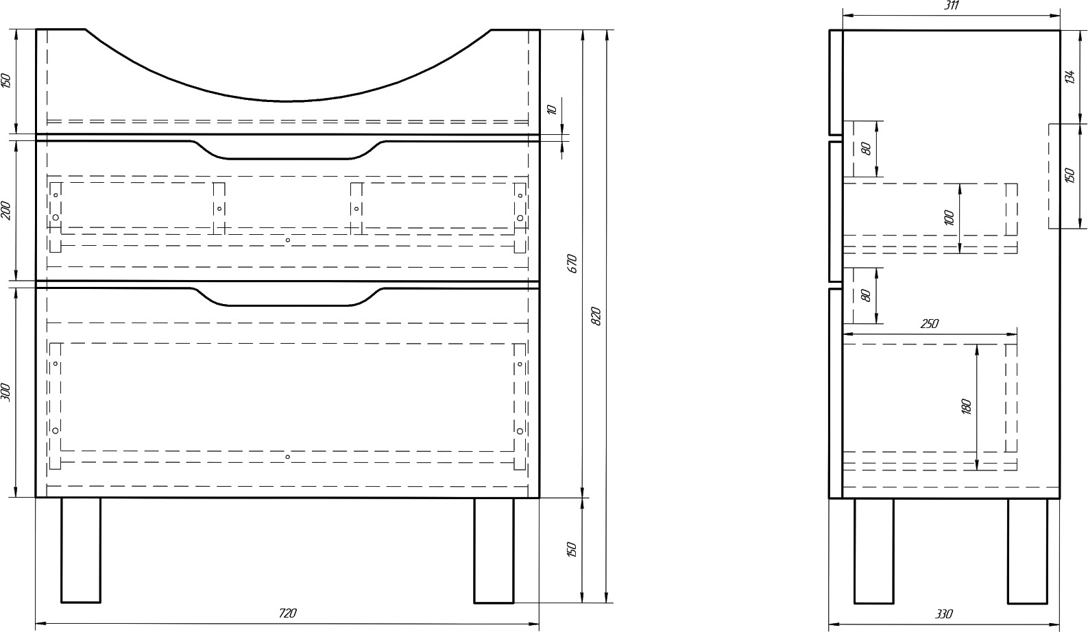 Тумба с раковиной Dreja.Eco Laguna Plus 75 белая - 3