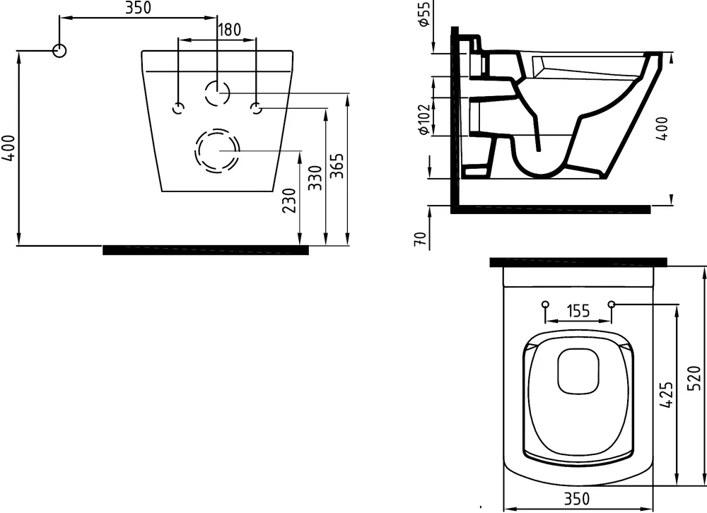 Унитаз подвесной Bien Neptun с функцией биде сиденьем микролифт белый  NPKA052N1VP1W5000 - 2