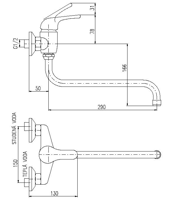 Смеситель для раковины Rav Slezak Sazava хром  SA001.5/22 - 1