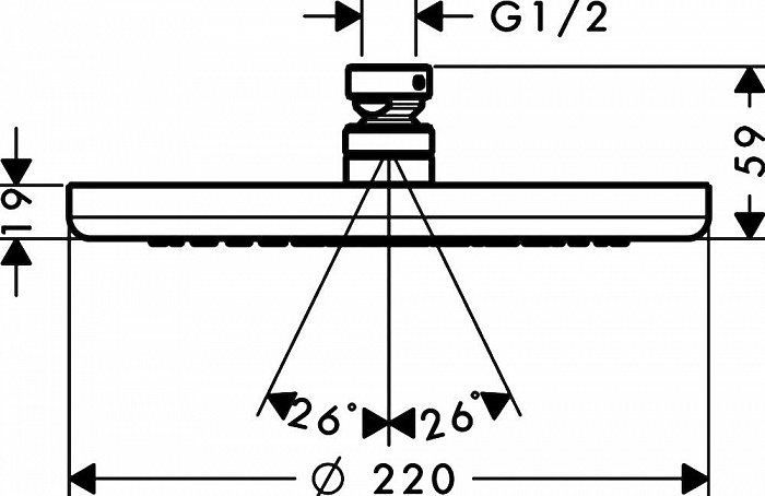 Верхний душ Hansgrohe Croma 220 26464000 - 4