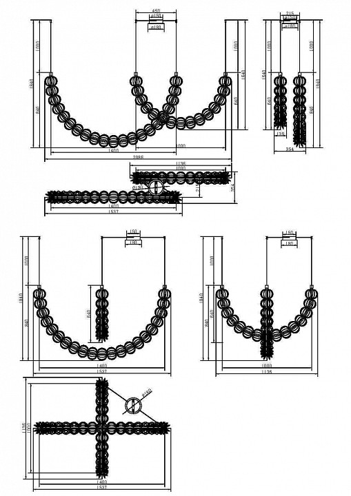 Подвесной светильник Maytoni Golden Cage MOD216PL-L55G3K - 3