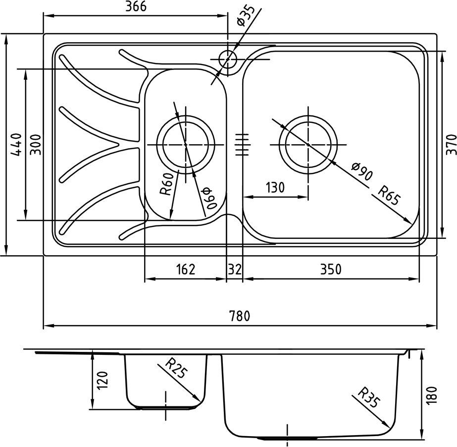 Мойка кухонная Iddis Arro ARR78PZi77 - 2