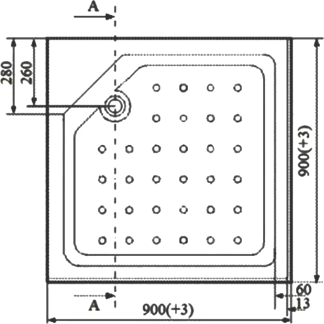 Поддон для душа DIWO K 17-90 90х90 низкий Щ0000055616 - 3