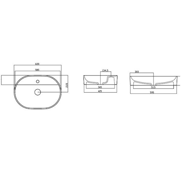 Раковина накладная Gural Vit Nova 60х43 белая NO19MUL01 - 1
