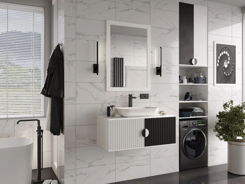 Тумба под раковину Brevita Richard 105 черно-белый  RICH-06105-24-01 - 4