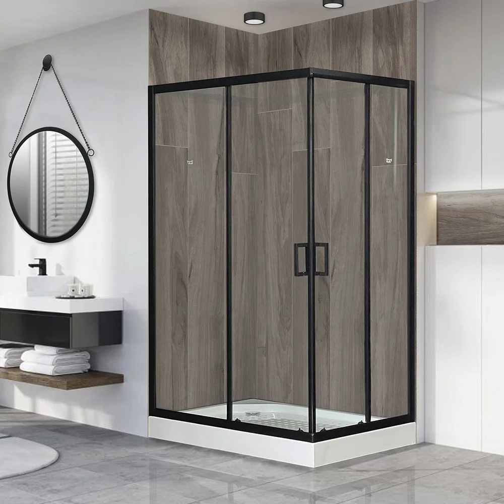 Душевой уголок Royal Bath HP 120x80 L с поддоном профиль черный стекло прозрачное RB8120HP-T-BL-L - 0