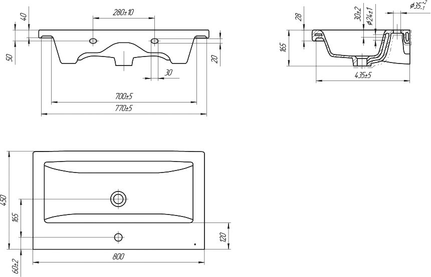 Тумба с раковиной Бриклаер Кристалл 80 софт графит - 12