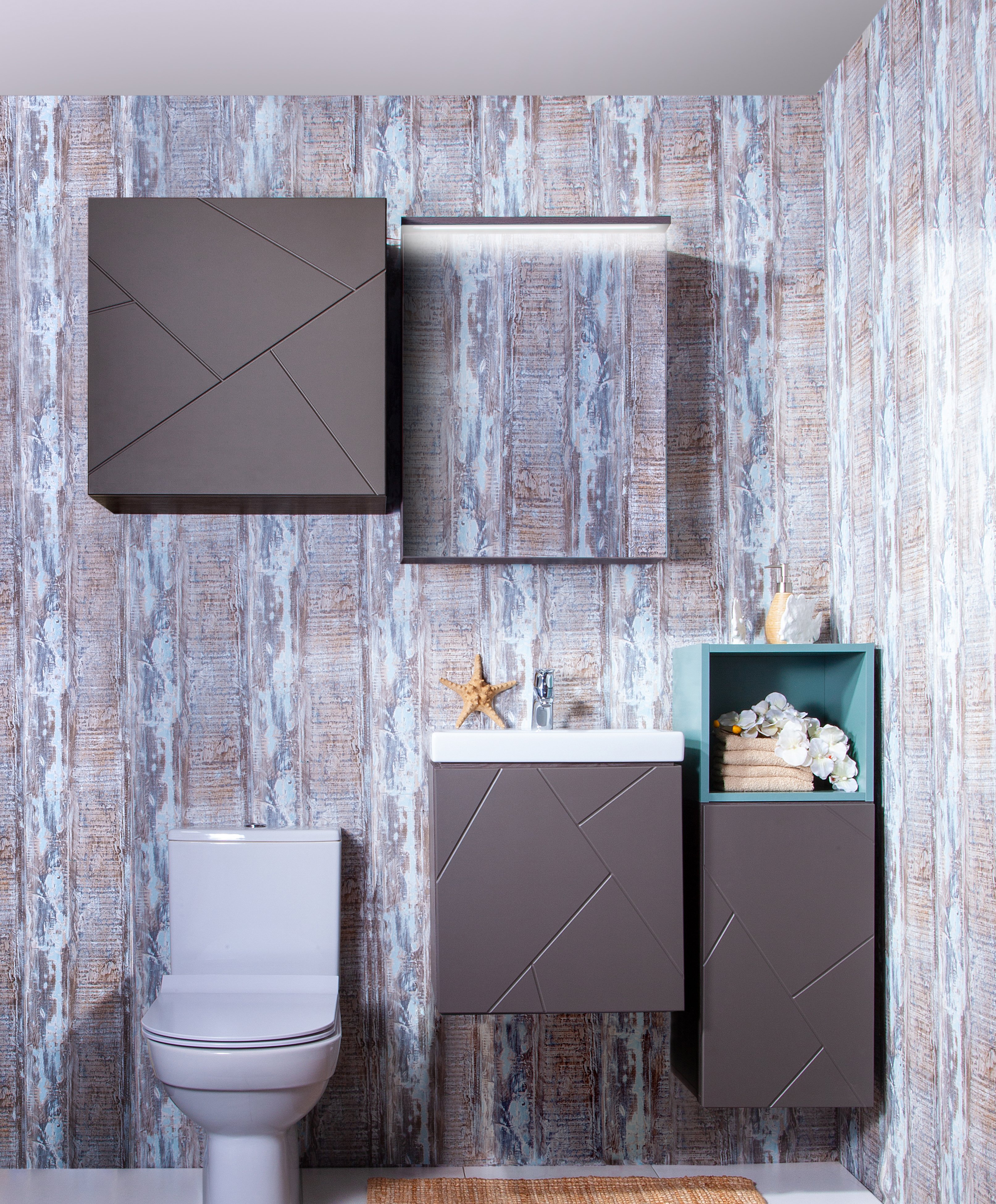 Тумба для комплекта Бриклаер Кристалл 50 софт графит 4627125414503 - 2