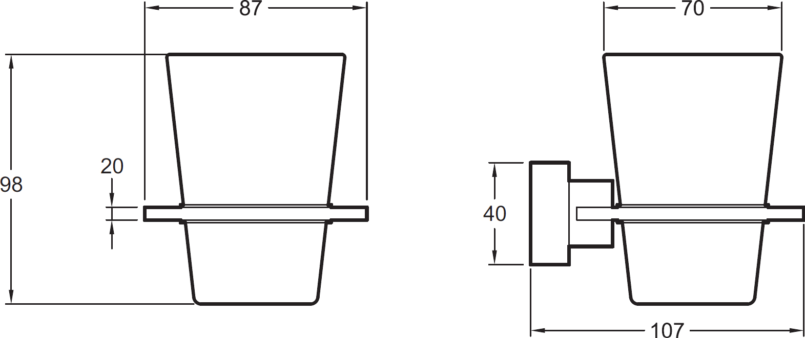 Стакан Jacob Delafon Eo E77866-CP - 1