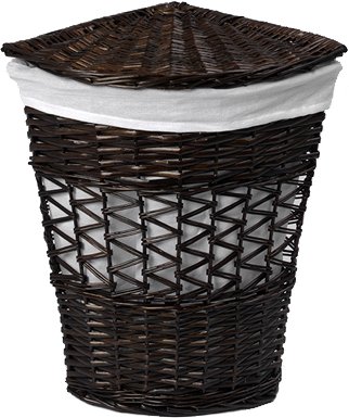 Корзина для белья Wasserkraft Salm WB-270-M темно-коричневая, средняя, угловая - 0