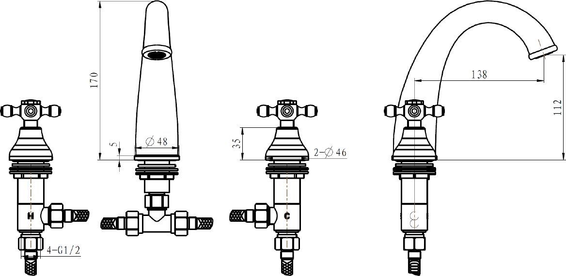 Смеситель Boheme Medici Presente 317 для раковины - 1