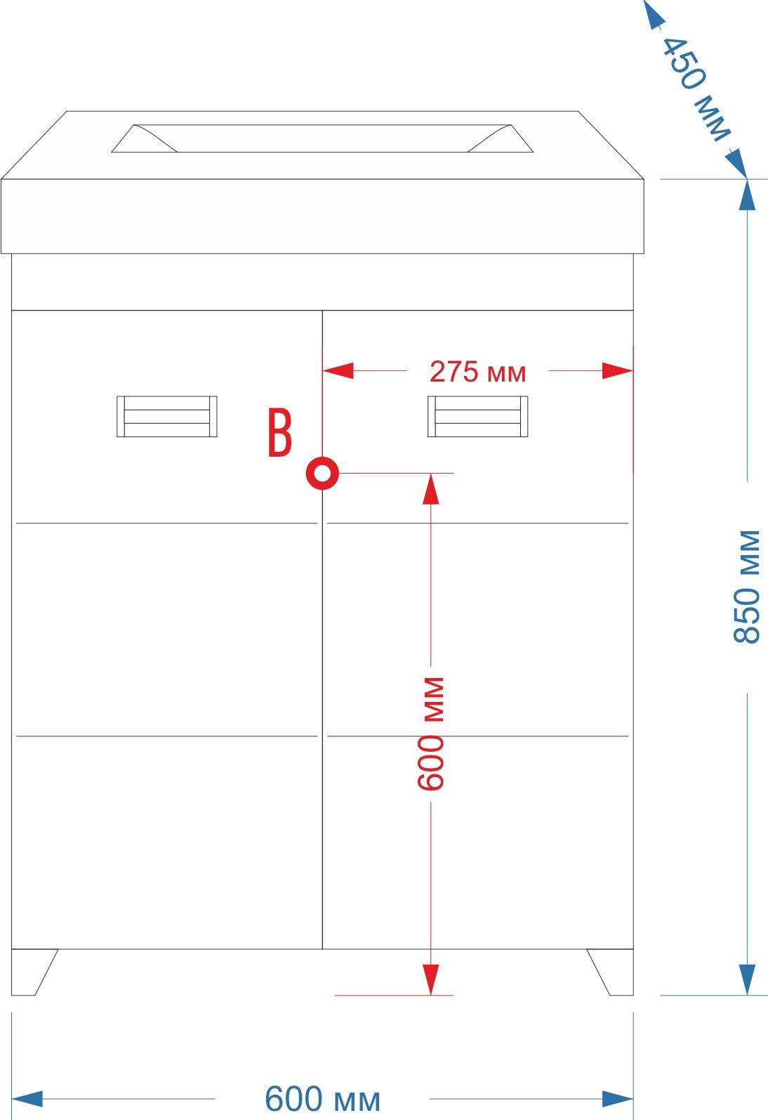 Тумба для комплекта Misty Селена 60 П-Сел01060-01Пр - 6