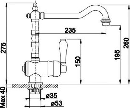 Смеситель для кухонной мойки Blanco Tradon латунь  520787 - 2