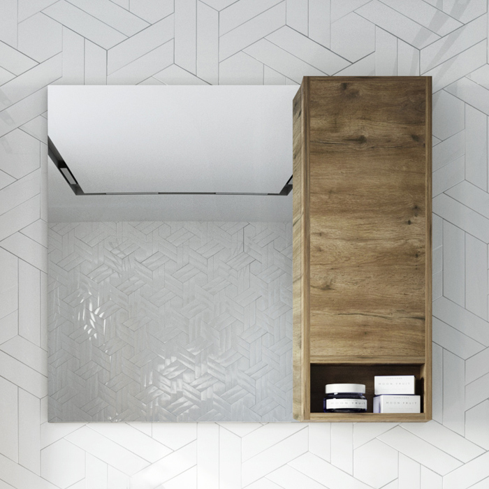 Мебель для ванной STWORKI Карлстад 75 дуб рустикальный, простоун беж, с отверстием для смесителя в столешнице 425264 - 3