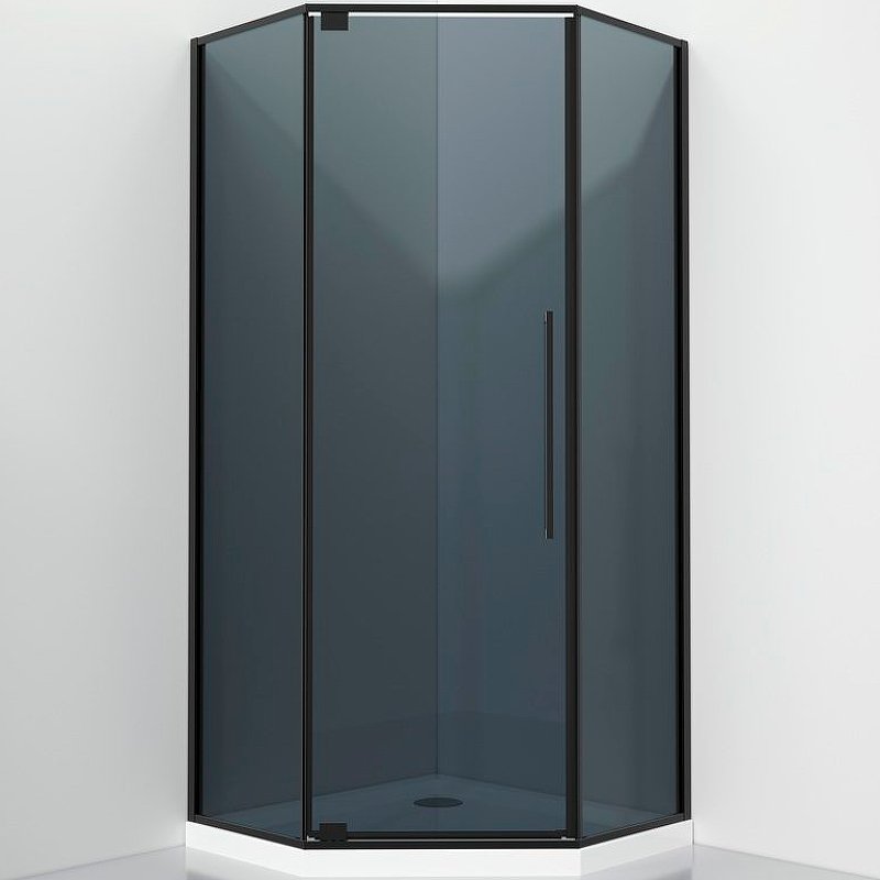Душевой уголок Black&White Stellar Wind 90х90 черный стекло тонированное 815900G - 0