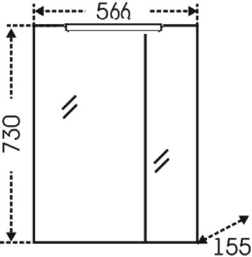 Зеркало-шкаф Санта Стандарт 56.6 см  113005 - 3